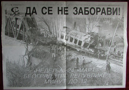 2007 Original Poster Train Bombing Grdelica Commemoration Yugoslavia NAT... - £21.87 GBP