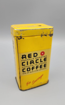Vintage Red Circle Coffee Tin Can for Savings Bank Yellow Red Black - £5.46 GBP