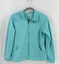 Nike Girls Hoodie Jacket Size XL (14) Seafoam Blue Zip Up Dri Fit Athletic - $24.75