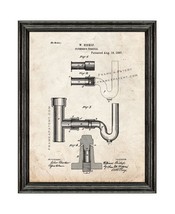 Plumber&#39;s Ferrule Patent Print Old Look with Black Wood Frame - £19.84 GBP+