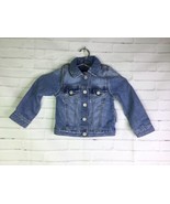 Gap Kids Snap Button Front Distressed Blue Denim Jean Jacket Girls Size 4 - £19.10 GBP