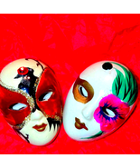 Two beautiful colorful mask brooches - £24.91 GBP