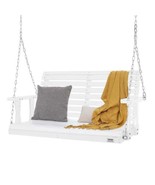 Wooden Porch Swing 4 ft, Patio bench swing 880 lbs Strong Load Capacity ... - $294.71 CAD