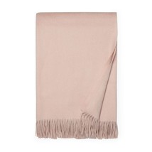 Sferra Dorsey Rose 100% Cashmere Throw Blanket Pink Fringed Solid 50&quot; x 70&quot; NEW - £207.83 GBP