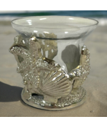 Zodax Silver Tone Seashell Starfish Nautical Beach Coral Votive Candle H... - $26.17