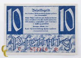 1947 Germany Fractional Currency 10 Pfennig Series C * Wurttemberg (UNC ... - £41.19 GBP