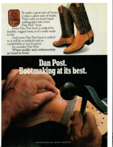 1984 Dan Post Boots Vintage Print Ad Bootmaking Western Cowboy El Paso Texas - £7.75 GBP