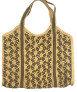 Magid Straw Tote Bag Ribbon Woven Double Handle Zipper Top Beach Vintage - $21.60 CAD