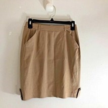 Mine Womens Sz S Lined Tan Khaki Skirt Epaulets on Hem  - $22.76