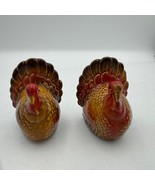 Mid Century Turkey Salt and Pepper Shakers Thanksgiving Glazed Ceramic V... - $31.48 CAD