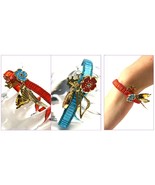 DISNEY COUTURE POCAHONTAS RED BEAD HEAD DRESS/FEATHER CHARMS BRACELET**R... - $20.50 CAD
