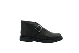 [10527] Clarks Desert Boot Boys Junior Kids Black Buckle Leather Wide - £30.04 GBP