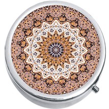 Mandala Pattern Medicine Vitamin Compact Pill Box - £7.73 GBP