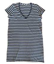 Madewell T Shirt Dress Womens M Nautical Stripe Northside V Neck 100% Cotton - £13.86 GBP