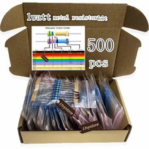 Ltvystore Metal Film Resistor Kit 1W, 1 Ohm - 1M Ohm Resistors, Pack of 500 - $728.10 MXN
