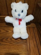 Precious Moments White Teddy Bear Plush 12” Red Ribbon Stuffed Animal To... - $18.76
