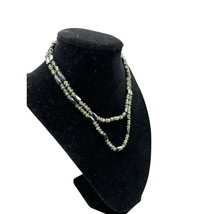 Magnetic Beaded Black and Green Necklace 36 inch Total Length - £15.65 GBP