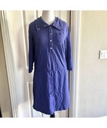Chico&#39;s Zenergy Knit Dress sz 2 Large Drawstring Waist Snap Collar purple - $20.69