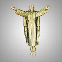 Brass Jesus Applique for Funeral Round Cremation Urn, Pewter Also Available - £52.27 GBP