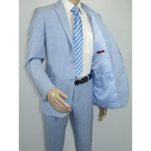 Men RENOIR suit Solid 2 Button Business Formal All Purpose Slim Fit 203-9 Blue image 12