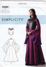 Simplicity 9089 Renaissance Cosplay Costume Womens Sizes 6-14 Uncut - £7.97 GBP
