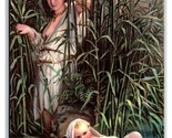 Moses In The Bulrushes Painting By Paul Delaroche UNP DB Postcard W22 - $3.91