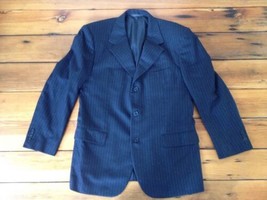 Italy Brooks Brothers Black Pinstripe Mens Suit Jacket Blazer 100% Wool ... - $99.99