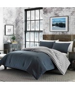 King size 100% Cotton Reverse Plaid Gray/White Comforter Set - $319.71 CAD