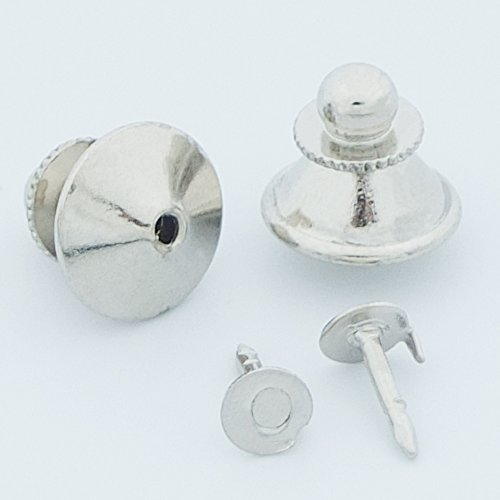 Bluemoona 50 Pcs - Plated Locking Tie Tac Tack Guard Pin Clutch Backs Findings (