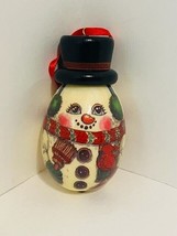 May D&amp;F Ornament Christmas holiday vtg gift decoration wood egg Frosty Snowman - £15.54 GBP