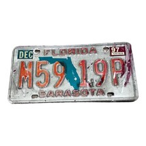 Vintage 1997 Florida Sarasota County License Plate Original Tag M59 19P ... - £7.66 GBP