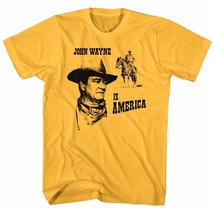 John Wayne Is America Men&#39;s T Shirt The Duke Cowboy Horseback Icon Legend Hero - £19.29 GBP+