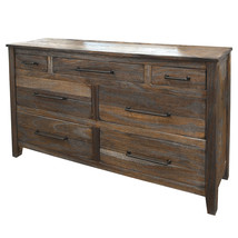 64" Natural Solid Wood Seven Drawer Double Dresser - $23,979.28 MXN