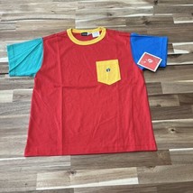 Vtg Hang Ten Boys Xl ? Color Block T-Shirt Nwt Usa Made Red Blue Green Yellow - $28.49