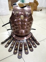 Medieval Roman Muscle Armor Breast Plate Copper Fnish Cuirass with Leath... - $255.00