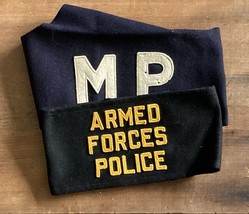 1950s US Armed Forces Police &amp; Military Police Wool Felt Armbands - $55.43