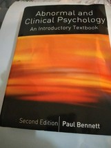 Abnormal and Clinical Psychology: an introductory ... by Bennett, Paul P... - $31.41