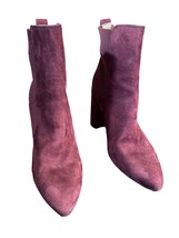 Steve Madden Women Boots Timbo Suede Pointed Toe Pull On Ankle Booties Pink 8.5 - £23.84 GBP