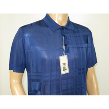 Mens Polo Shirt Slinky Sheer Short Sleeves Soft Touch Stacy Adams 57006 Navy image 3