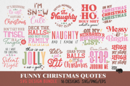 Funny christmas quotes svg bundl thumb200