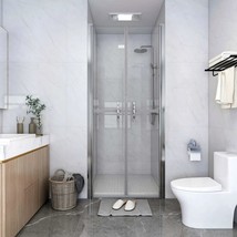 vidaXL Clear ESG Shower Door 37x74.8" Glass Panel Minimal Frame - $417.49