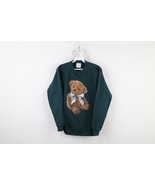 Vtg 90s Streetwear Girls L / XL Faded Teddy Bear Crewneck Sweatshirt Gre... - $34.60