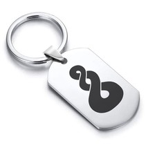 Stainless Steel Pikorua (Twist) Maori Symbol Dog Tag Keychain - £7.86 GBP