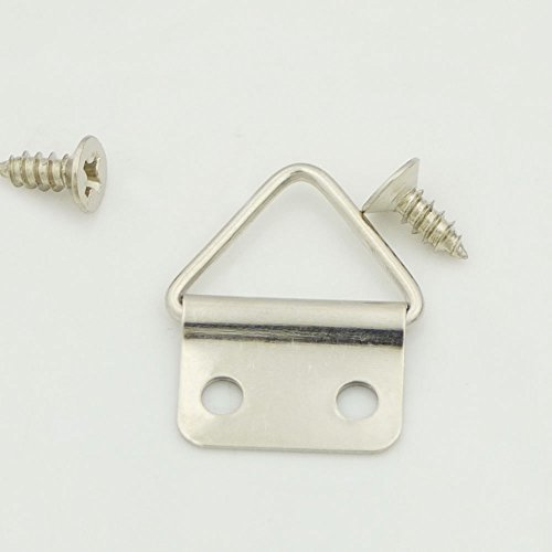 Bluemoona 100 Sets - 15mm 5/8" Triangle D-Ring Picture Photo Frame Hangers 2 Hol