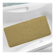 Antibacterial Cushioned Waffle Non slip PVC Foam Bath Tub Mat for Bathroom (Taup - £19.40 GBP