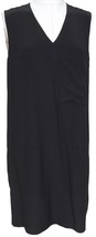 CHLOE Black Silk Dress Shift V-Neck Sleeveless Slip On Pockets Sz 34 - £113.90 GBP