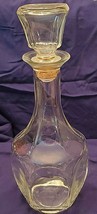 D-126 GLASS DECANTER W/LARGE STOPPER 11" TALL - £12.42 GBP