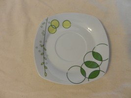 White With Green &amp; Yellow Leaves Porcelain Saucer Aramco Alpine Cuisine - £14.93 GBP