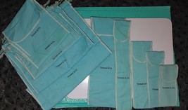 Tiffany &amp; Co Dust Bag Blue Cloth Pouch Jewelry Flatware Trinket Storage Lot 10 - £80.52 GBP