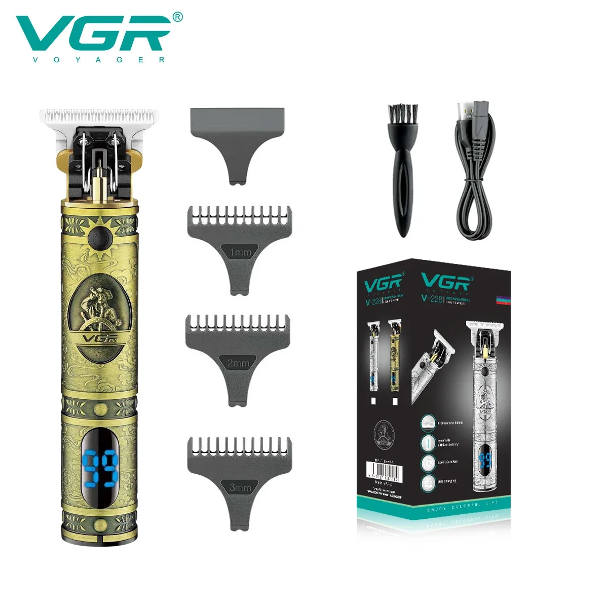 VGR T9 Hair Clipper Professional Hair Cutting Machine Rechargeable Hair ... - $32.43+